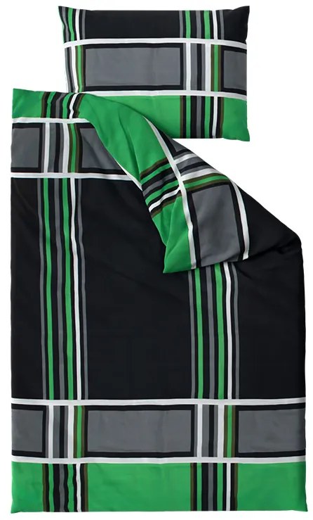 Lenjerie de pat din bumbac KARO BLEND verde Dimensiune lenjerie de pat: 70 x 90 cm | 140 x 200 cm