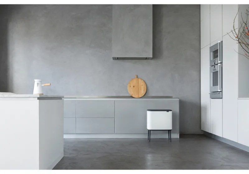 Cos de gunoi Brabantia Bo Touch 651110, 11+23 L, Deschidere lina si silentioasa, Deschidere mare, Alb
