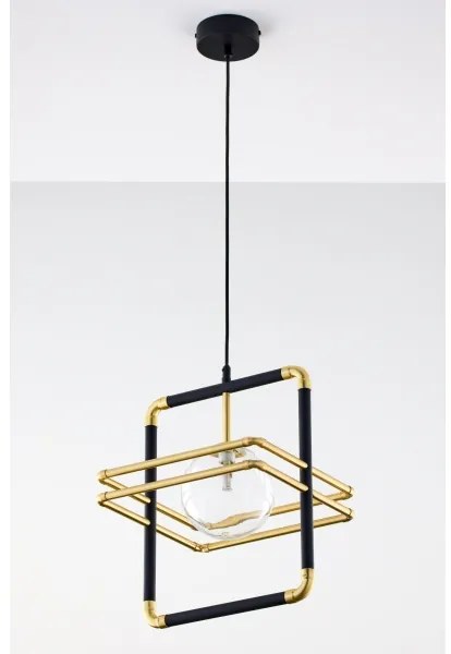 Lustră pe cablu Jupiter 2028 FIORI 1xG9/10W/230V negru/auriu/transparent