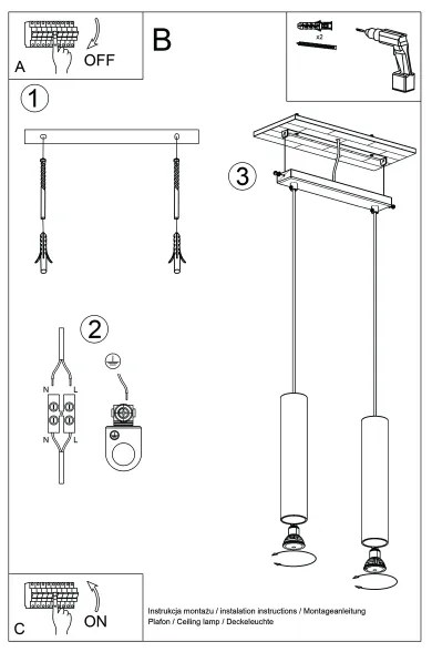 Lustră pe cablu Sollux SL.1485 LAGOS 2xGU10/10W/230V verde