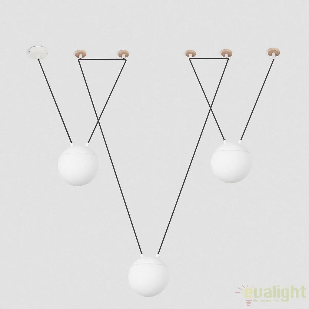 Lustra cu 3 pendule design modern MINE SPACE White 28375-3L