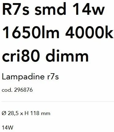 Bec LED dimabil, R7s SMD 14W 1650lm 4000K cri80 dimm