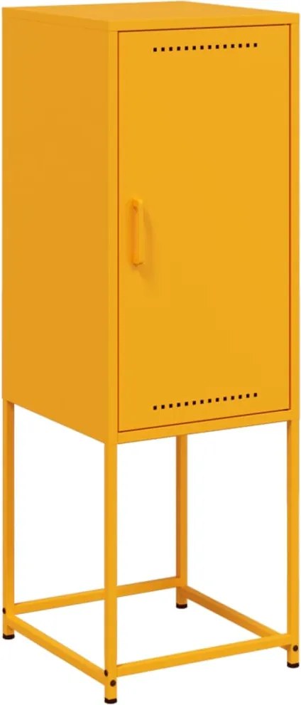 vidaXL Dulap înalt, galben muștar, 36x39x107 cm, oțel