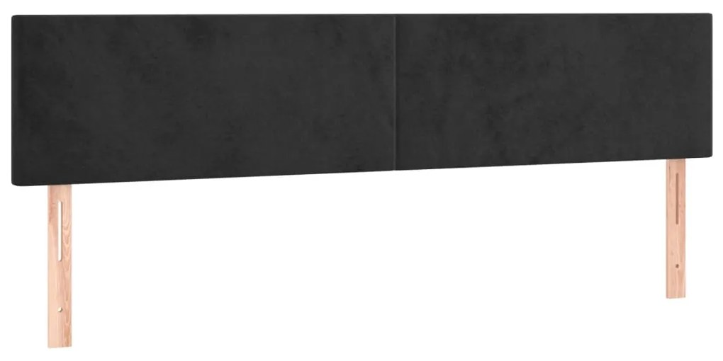 345860 vidaXL Tăblii de pat, 2 buc, negru, 100x5x78/88 cm, catifea