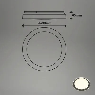 Brilo - Plafonieră LED IJUS, 24W, 230V, 3000K, Ø 43 cm