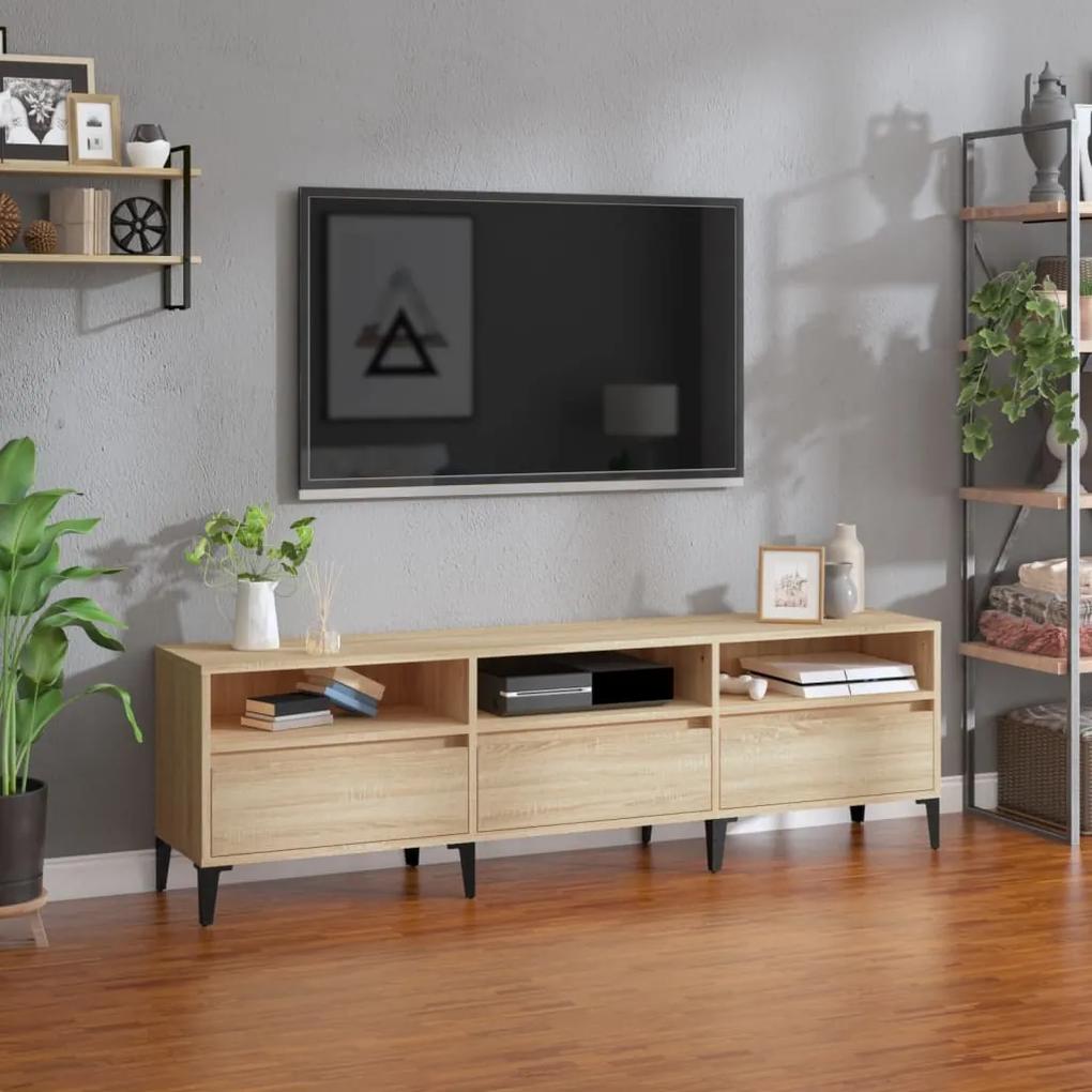 Comoda TV, stejar sonoma, 150x30x44,5 cm, lemn prelucrat
