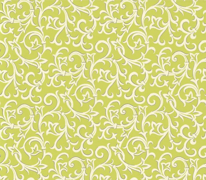 Tapet Brodsworth, Lime Green Luxury Patterned, 1838 Wallcoverings, 5.3mp / rola