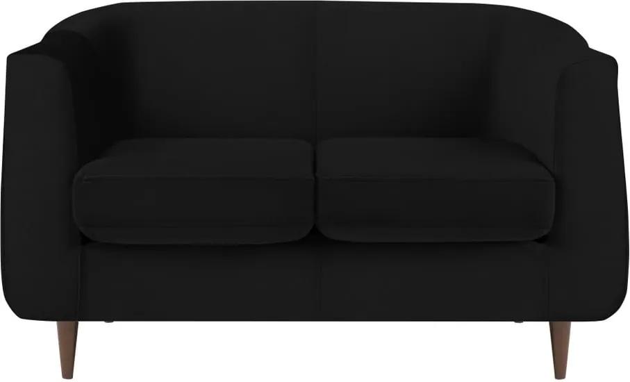 Canapea cu tapițerie din catifea Kooko Home GLAM, negru, 125 cm