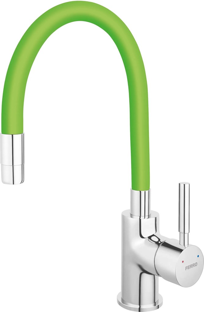 Baterie bucatarie cu pipa flexibila Verde - Zumba -