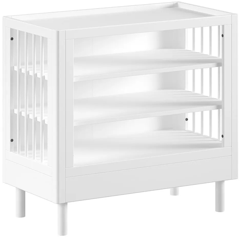 Comodă de copii albă din lemn de fag cu masă de schimbat 100x95x55 cm Forrest – Vipack