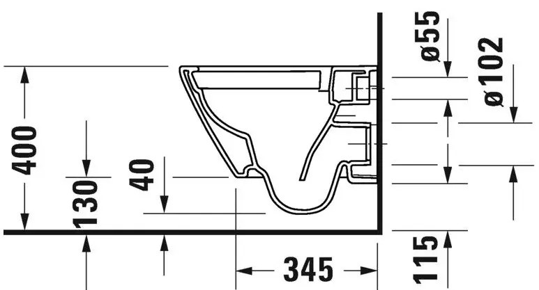 Set Vas WC suspendat cu capac soft close Duravit D-Neo Compact Rimless 36x48 cm evacuare orizontala