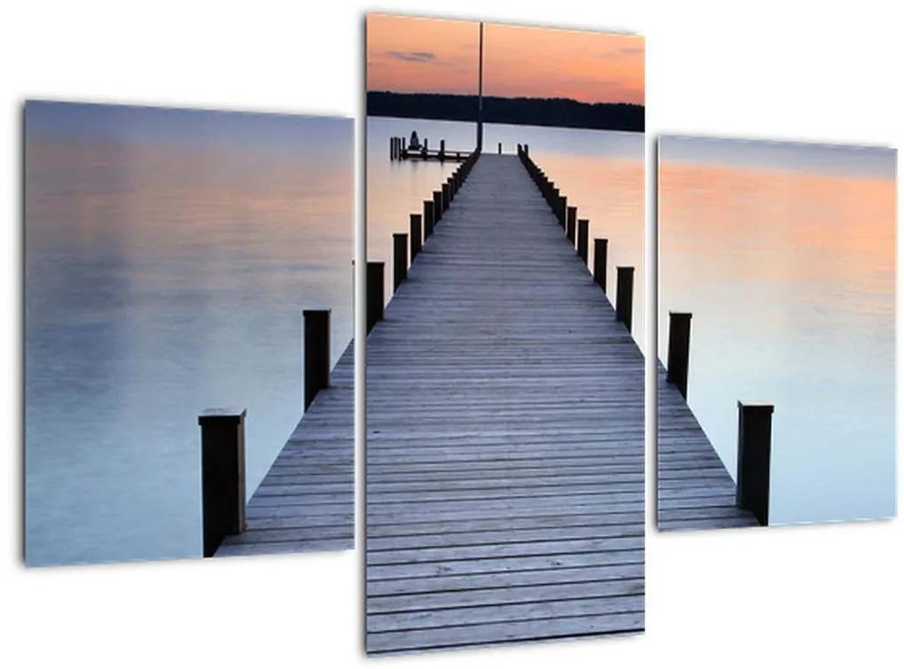 Tablou - Ponton de la Lacul Starnberger, Bavaria, Germania (90x60 cm)