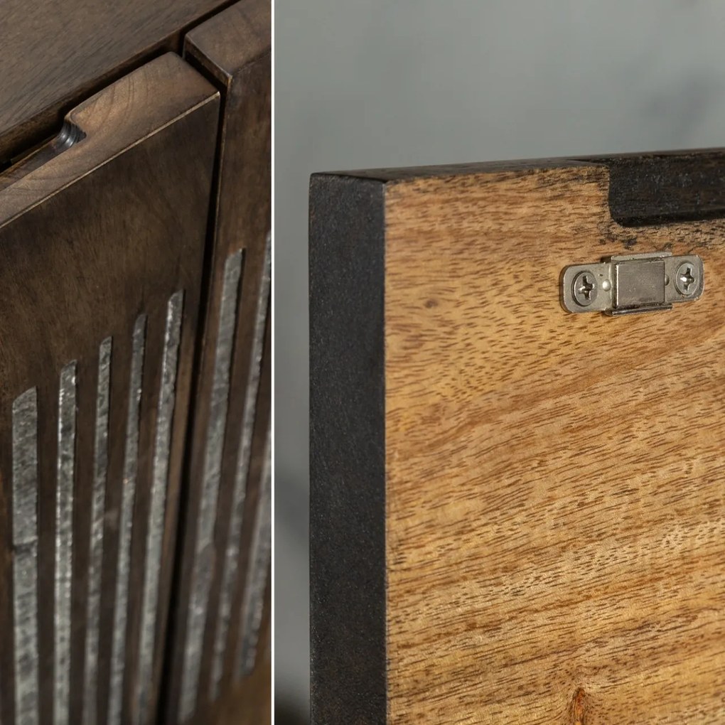 Comoda extravaganta Ongx 177cm, lemn mango/ piatra agat