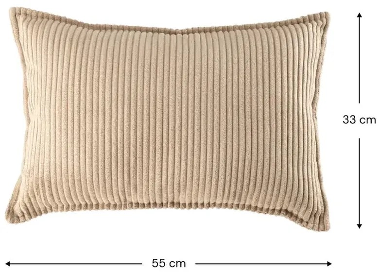 Pernă decorativă pentru copii maro deschis cu tapițerie din catifea reiată Bolster – Wigiwama