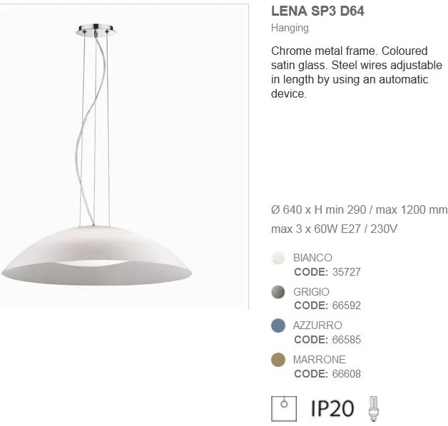 Pendul modern diam. 64cm LENA SP3 D64 Bianco 035727