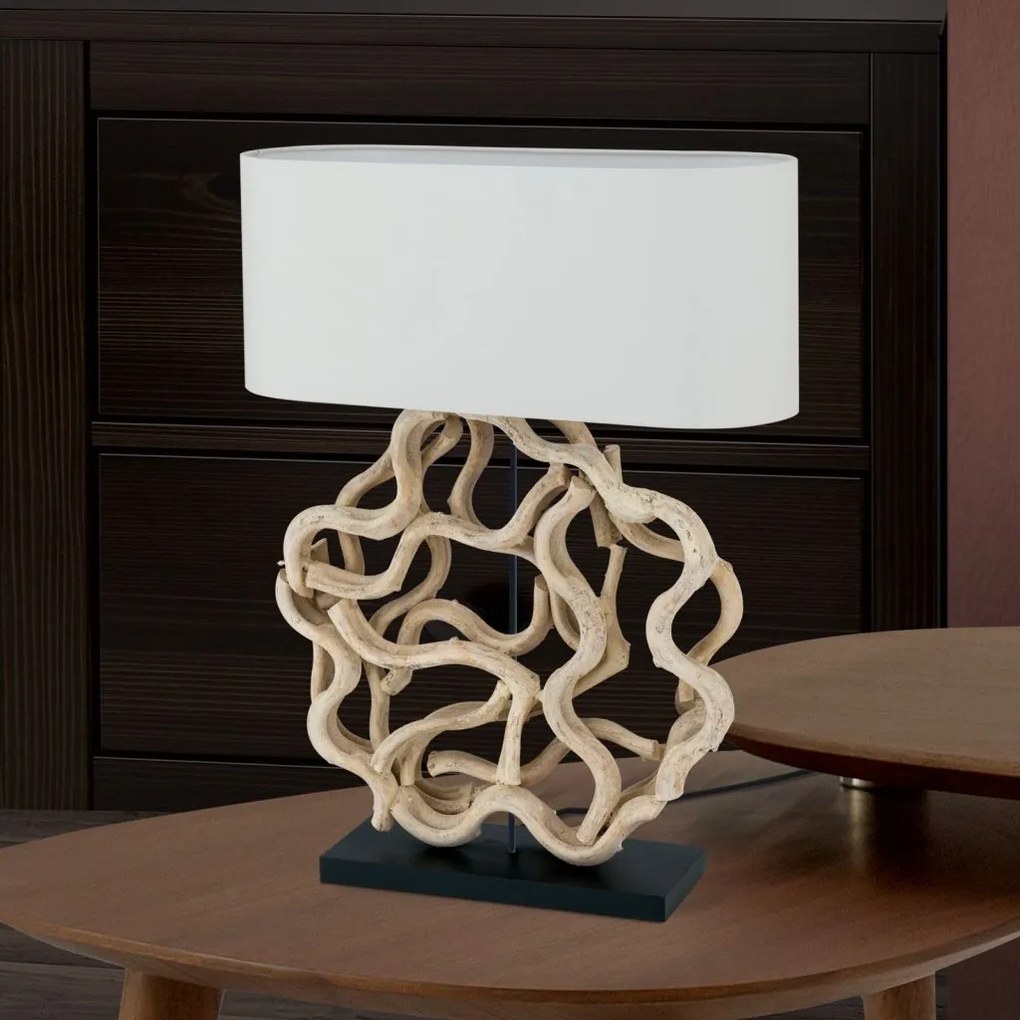 Veioza/Lampa de masa lemn decorativ PEGGY
