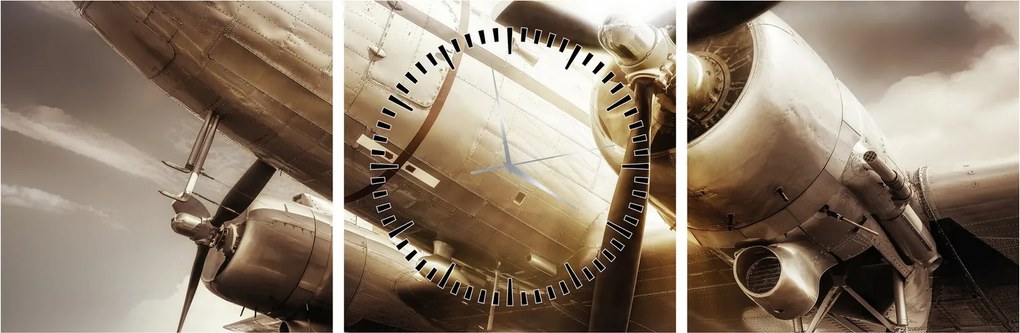 Tablou - Avion (cu ceas) (90x30 cm)