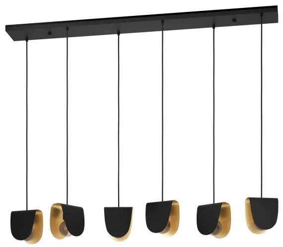 Lustră pe cablu Eglo 390184 SERENARA 6xE27/40W/230V negru/auriu