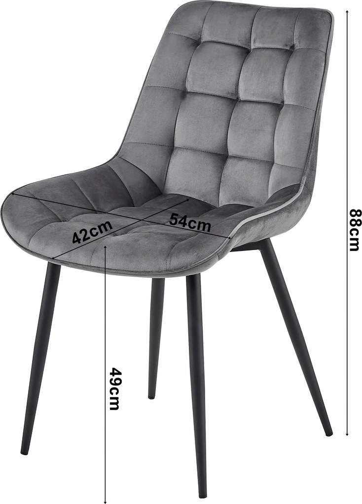 Scaun de catifea roz BERA cu picioare negre