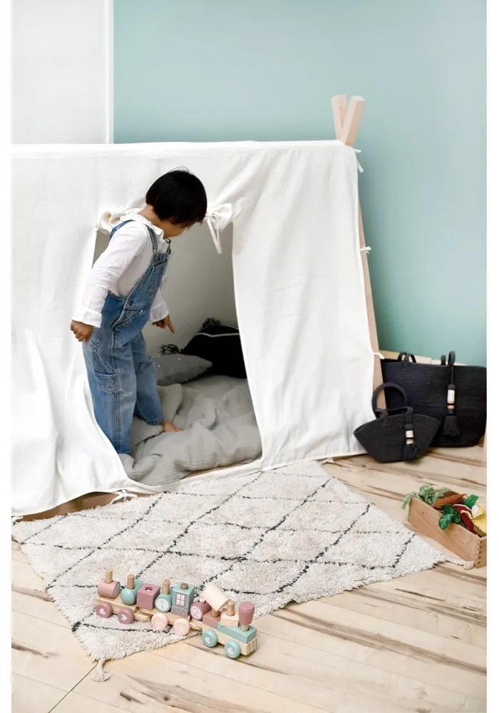 Covor crem lavabil/țesut manual din bumbac 70x100 cm Mini Bereber – Lorena Canals