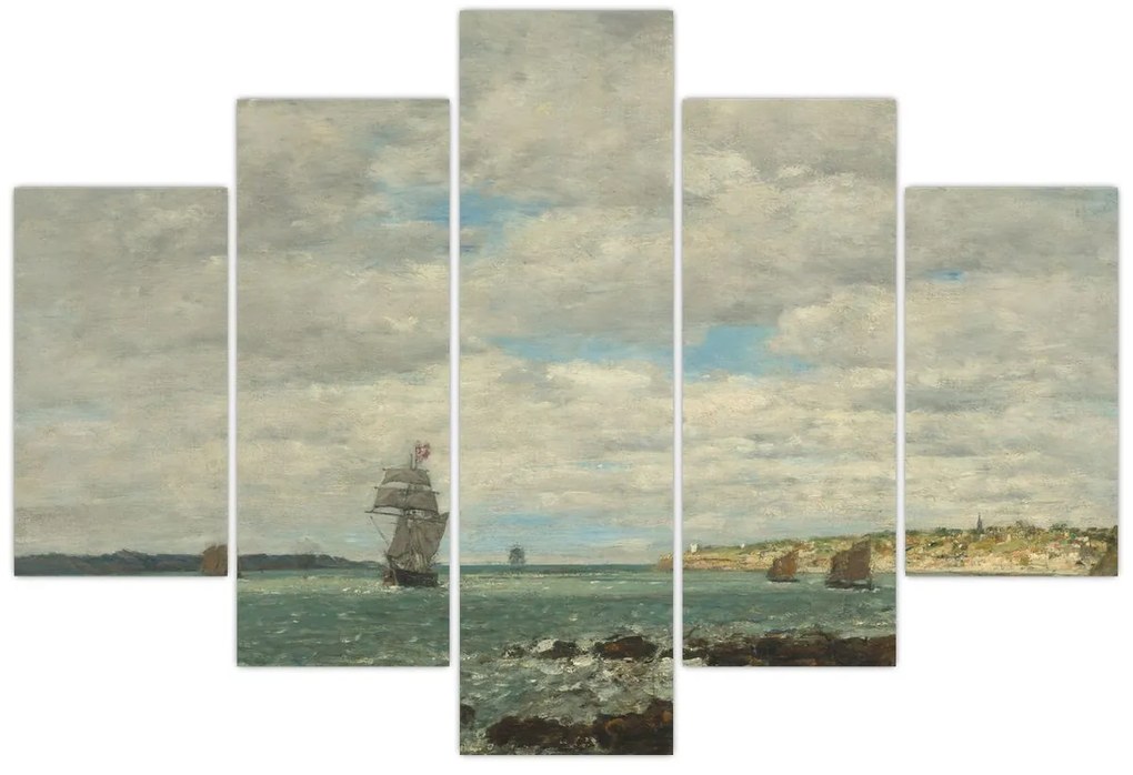 Tablou - Eugène Boudin, Coast of Brittany, reproducere (150x105 cm)
