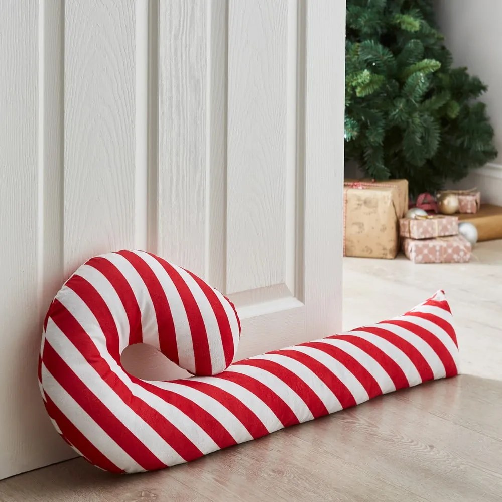 Protecție anti-curent pentru ușă roșie-albă 20x90 cm Candy Cane – Catherine Lansfield