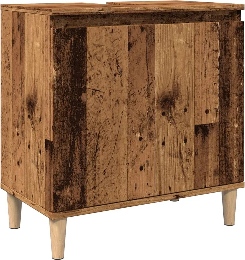 vidaXL Dulap de chiuvetă, lemn vechi, 58x33x60 cm, lemn prelucrat