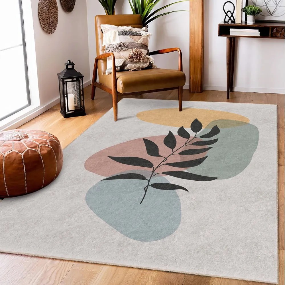 Covor tip traversă crem lavabil 80x200 cm Illustrated Autumn – Mila Home