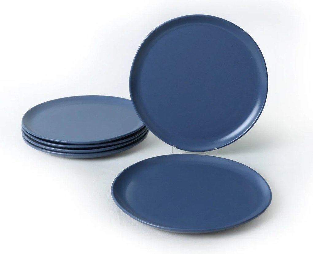 Set 6 farfurii X00018763, albastru inchis, ceramica, 28 cm