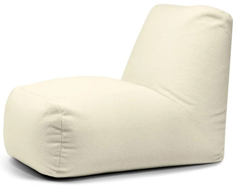 Fotoliu bean bag crem cu tapițerie din țesătură bouclé Tube – SLOWDOWN