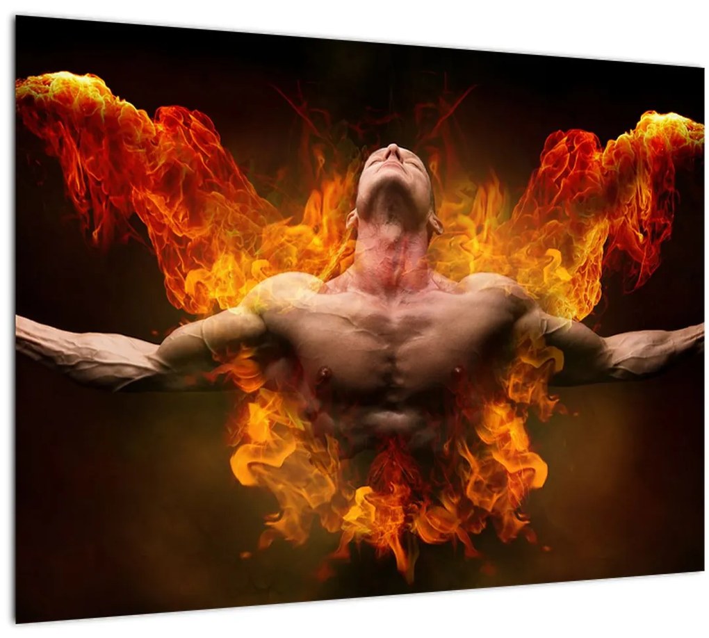 Tablou pe sticlă - Putera de bărbat (70x50 cm)