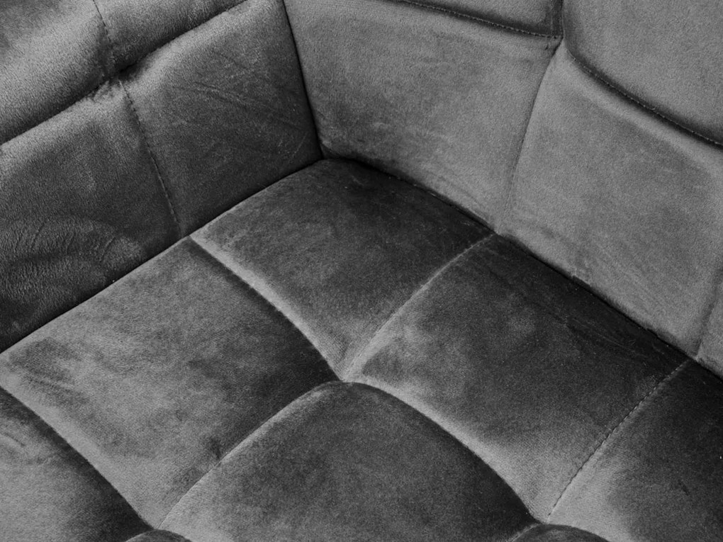 Fotoliu de masa gri MARLEN VELVET cu picioare negre