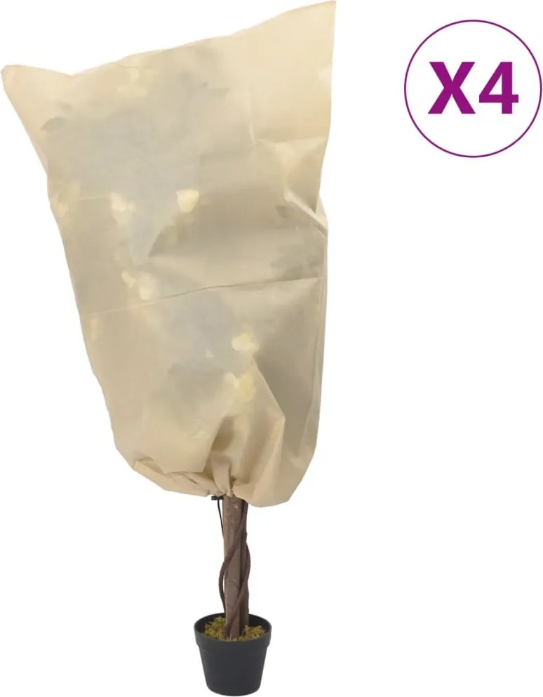 vidaXL Huse de fleece pentru plante cu șnur 4 buc 70 g/m² 0,8x0,8 m