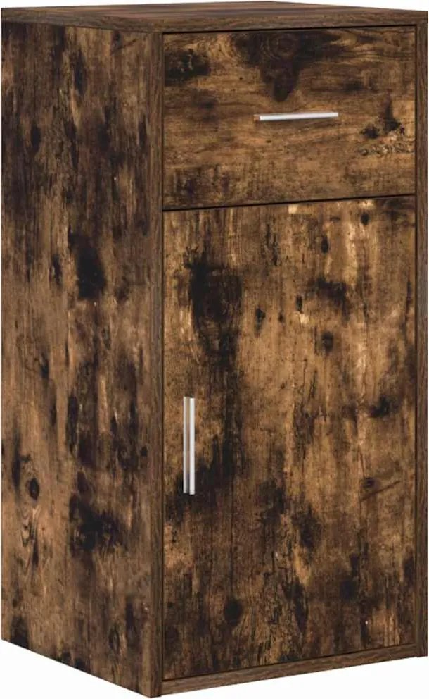 vidaXL Bufet cu sertar Stejar fumuriu 38 x 34 x 75 cm