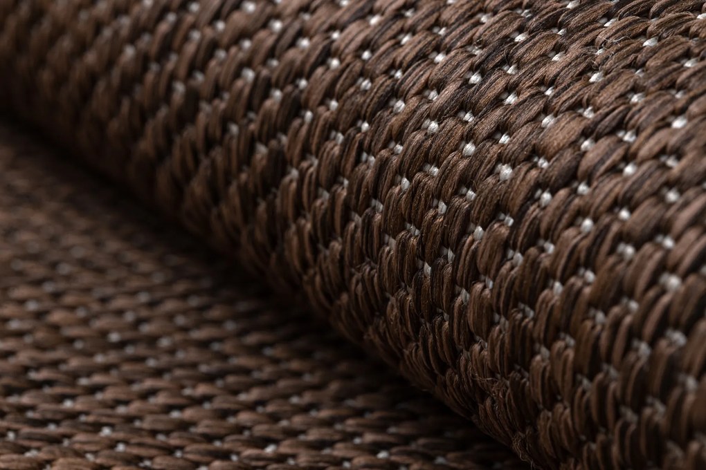 Covor SISAL SION cerc A5165A Melanj țesute plate maro