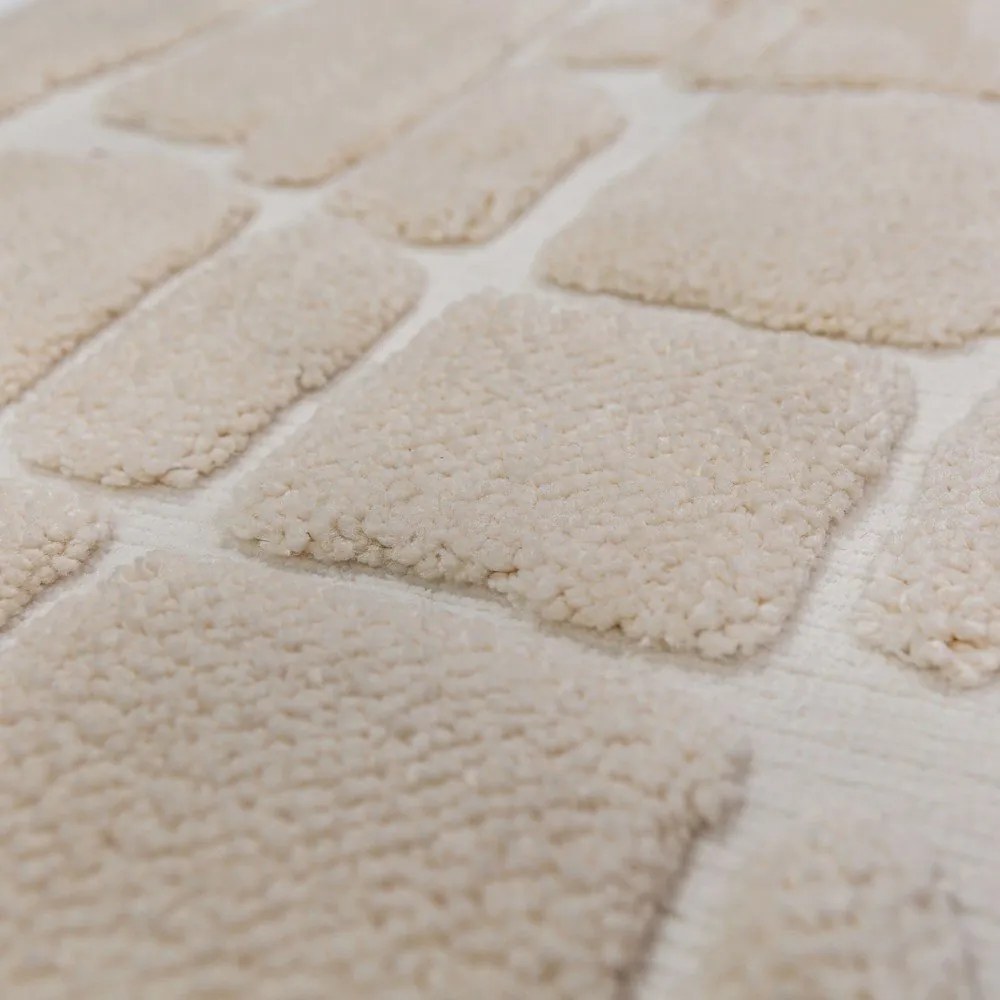 Covor crem 133x190 cm Esra Cobbled – Flair Rugs