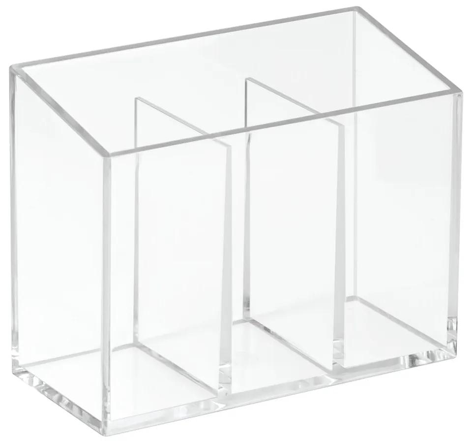 Organizator cu 3 compartimente iDesign Clarity, 13 x 6,5 cm