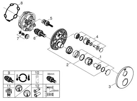 GROHE GROHTHERM 24075000 - Baterie termostatică pentru duș, crom lucios