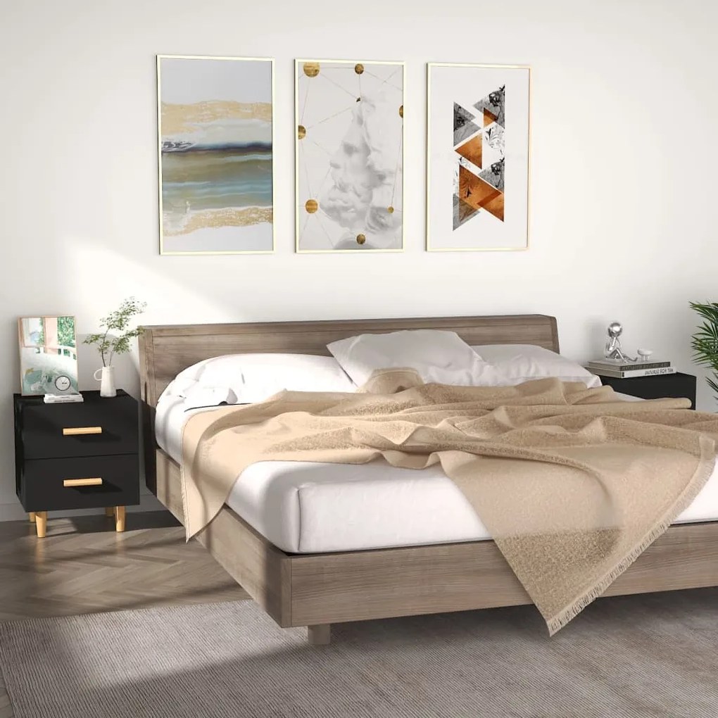 811973 vidaXL Noptiere, 2 buc., negru, 40x35x47,5 cm