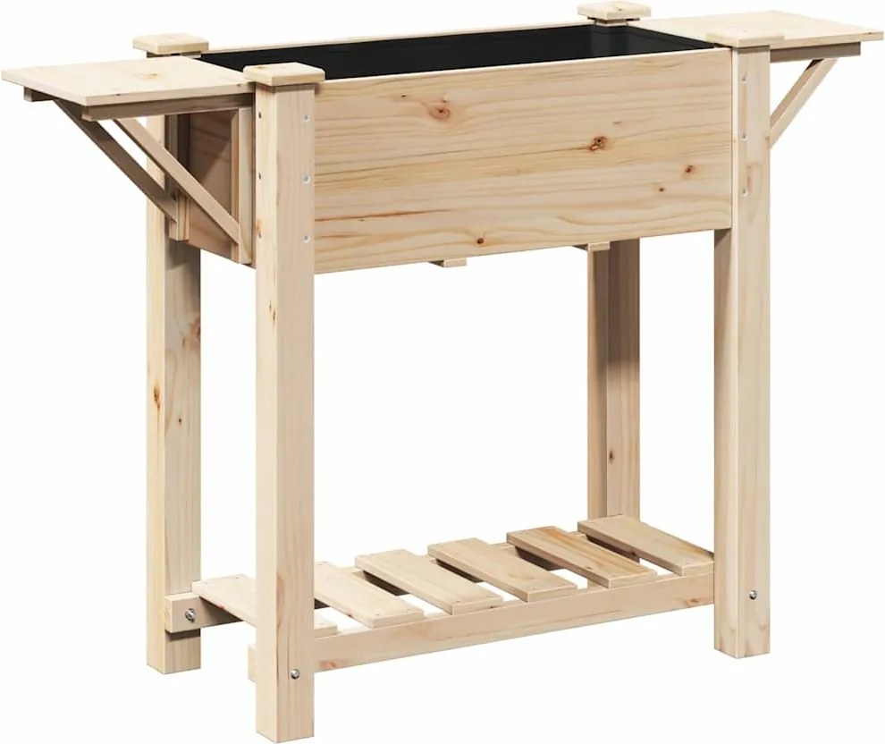 vidaXL Vază pentru Grădină Bej 111 x 37 x 76,5 cm Lemn de Brad Solid