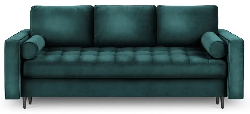 Canapea extensibilă din catifea Milo Casa Santo, verde petrol