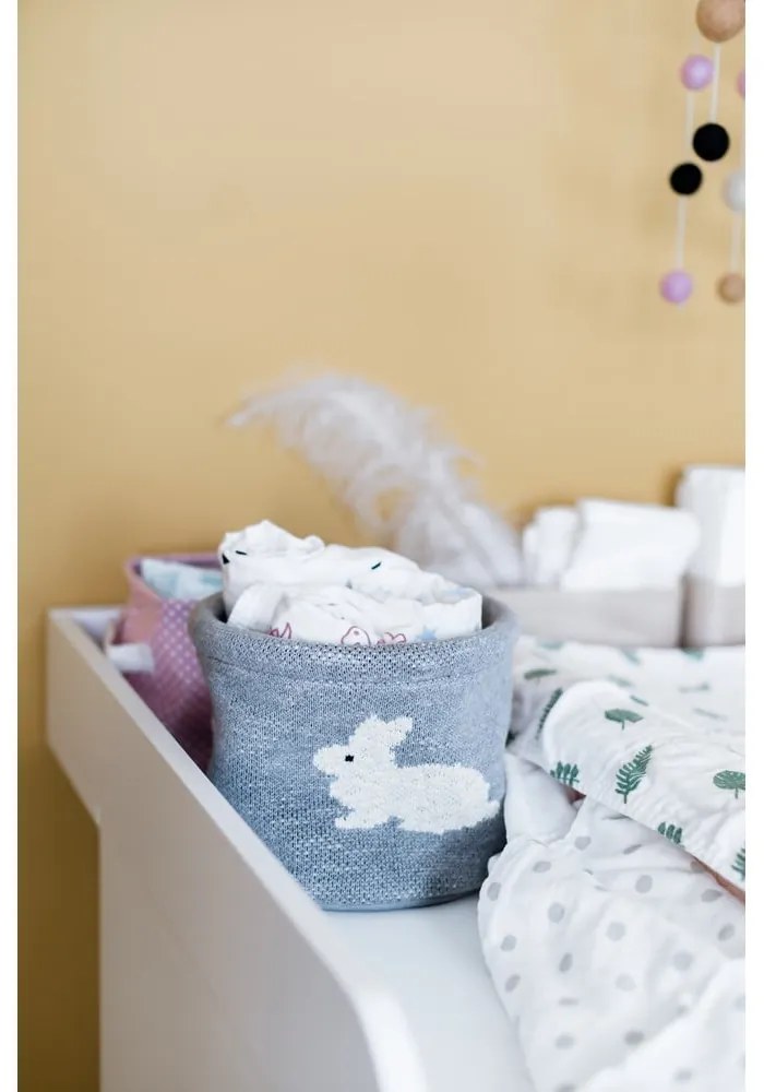 Organizator din bumbac Kindsgut Bunny, ø 16 cm, gri