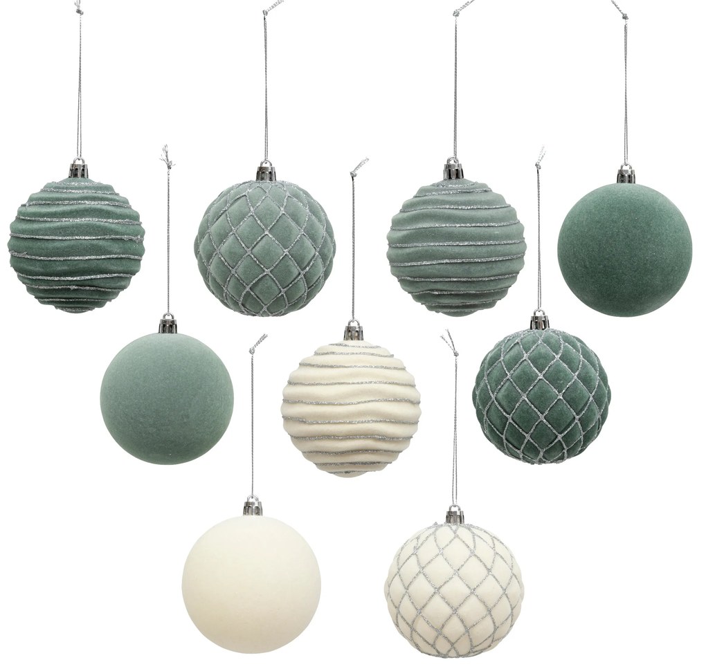 Set globuri cu model cu sclipici, Ø 8 cm