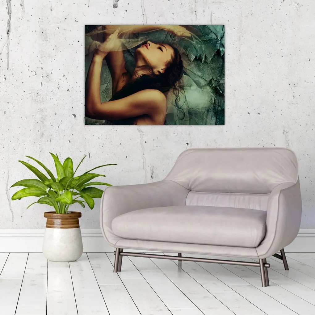 Tablou pe sticlă - Muza (70x50 cm)