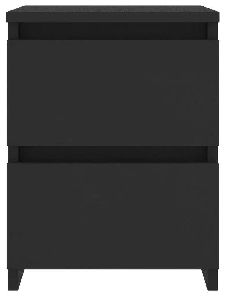 Noptiere, 2 buc., negru, 30 x 30 x 40 cm, PAL 2, Negru