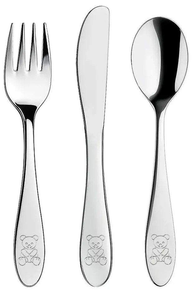 Tacâmuri pentru copii argintiu din oțel inoxidabil 3 buc. – Orion