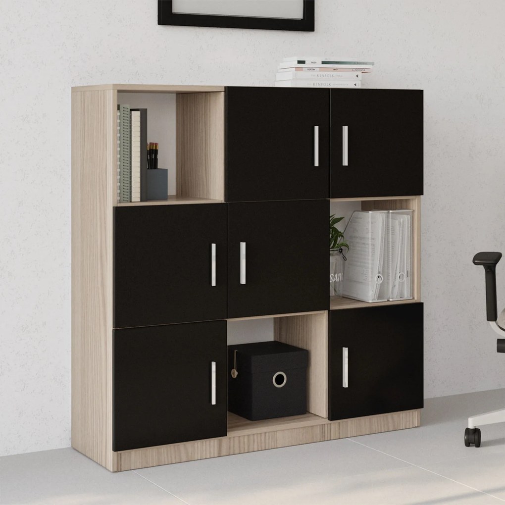 Dulap Vincent 7 (stejar + negru). 1072636