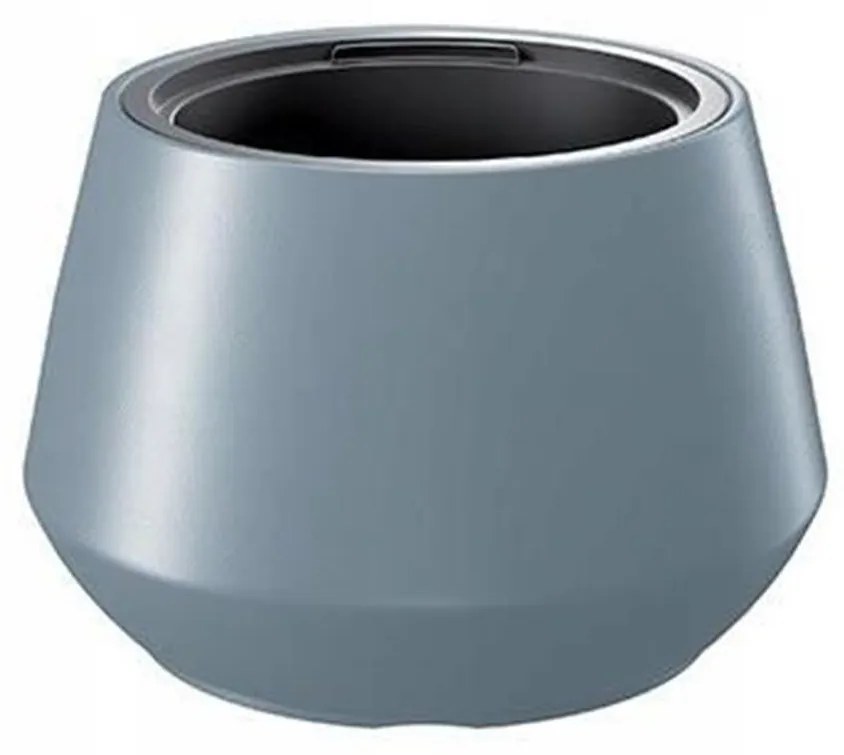 Ghiveci decorativ de flori, rotund, argintiu, 43.6x30 cm, Heos