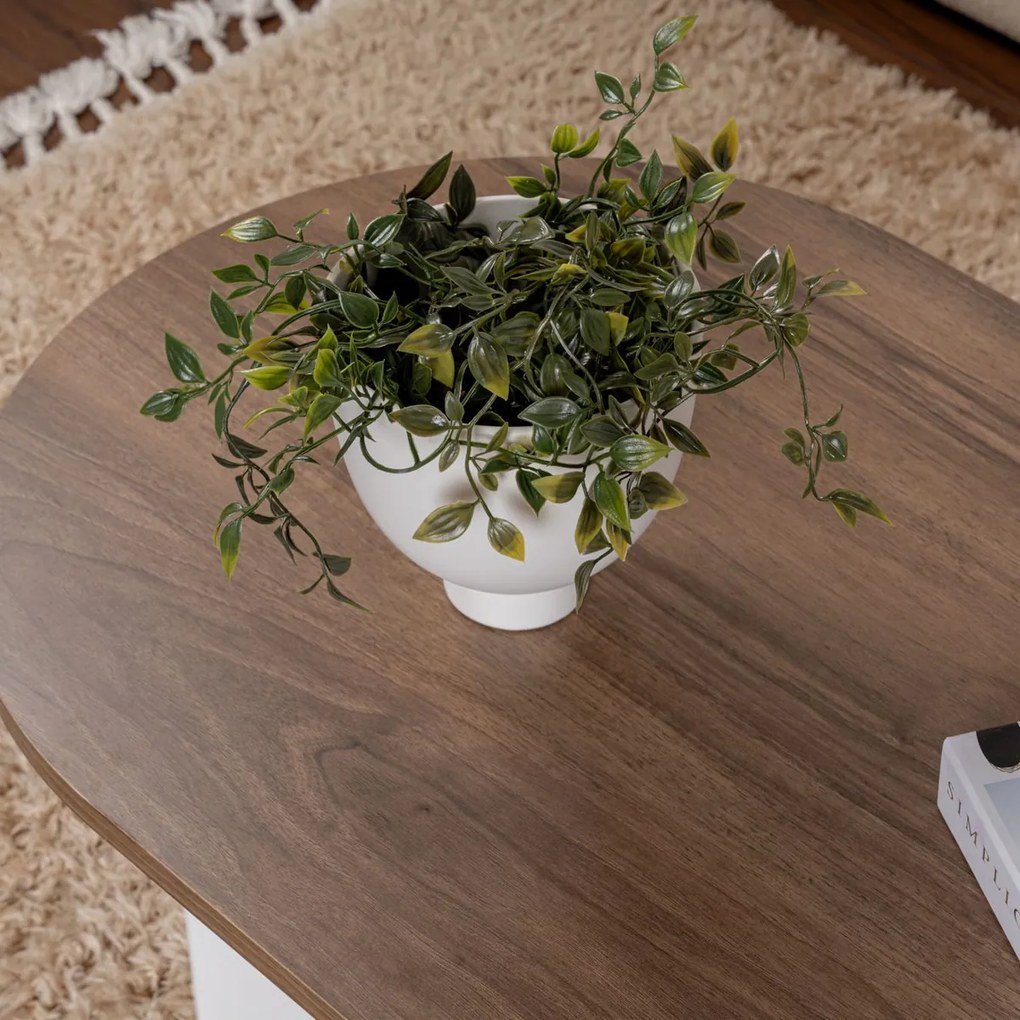 Masă de cafea Sable Walnut White