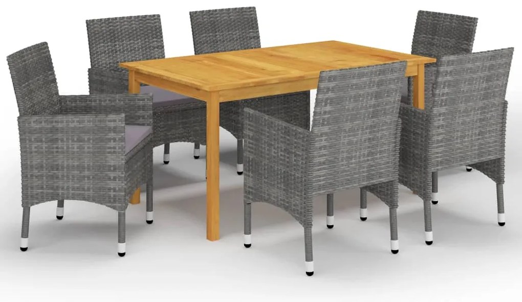 vidaXL Set mobilier de grădină, 7 piese, gri